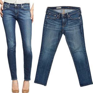 AG Adriano Goldschmied The Stilt Cigarette Leg Jeans 10 Years Rio in Blue Denim